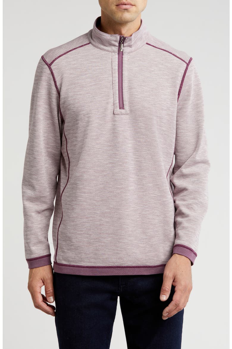 Switch It Up Reversible Quarter Zip Sweatshirt, Alternate, color, MATTE PLUM