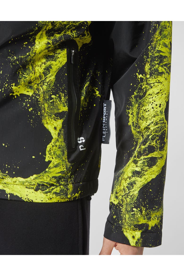 Nylon Padded Jacket Men, Alternate, color, black/yellow