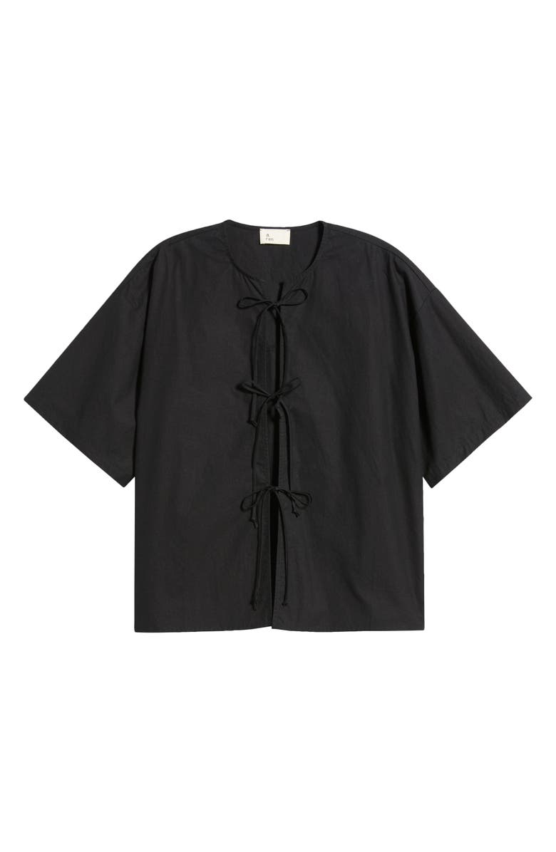 A.REN Evadne Tie Front Top, Main, color, Black