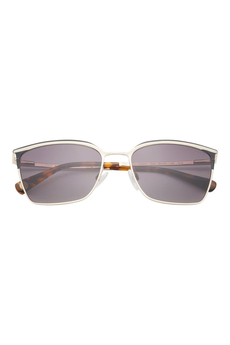 56mm Polarized Square Sunglasses, Main, color, GOLD