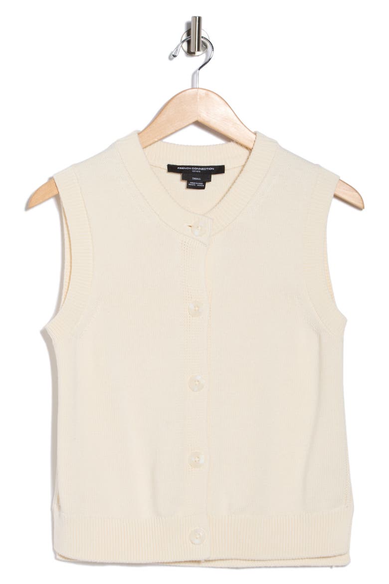 Mozart Sleeveless Cotton Sweater Vest, Alternate, color, CREAM