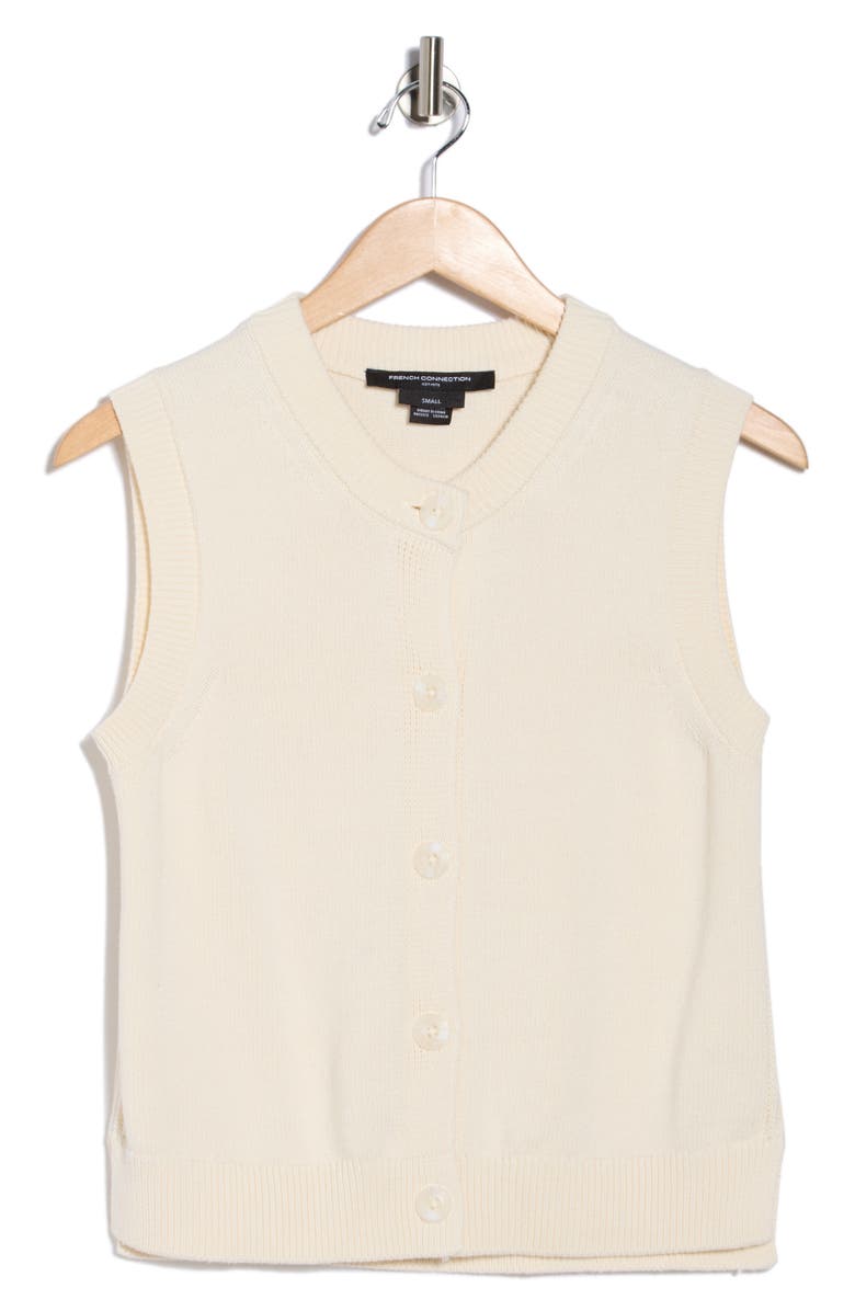 French Connection Mozart Sleeveless Cotton Sweater Vest, Alternate, color, Cream