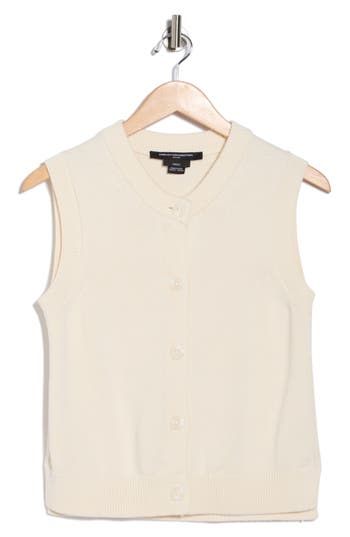 French Connection Mozart Sleeveless Cotton Sweater Vest In Gray