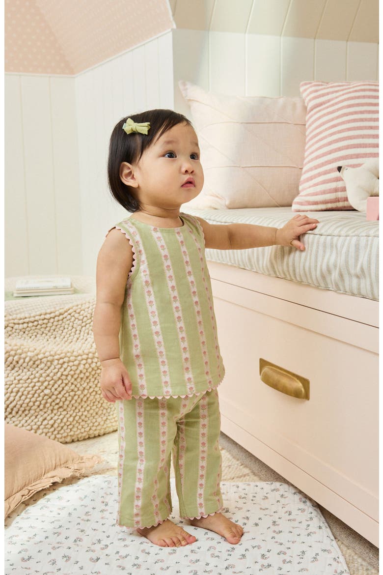 Kids' Floral Tank & Pants Set, Alternate, color, GREEN