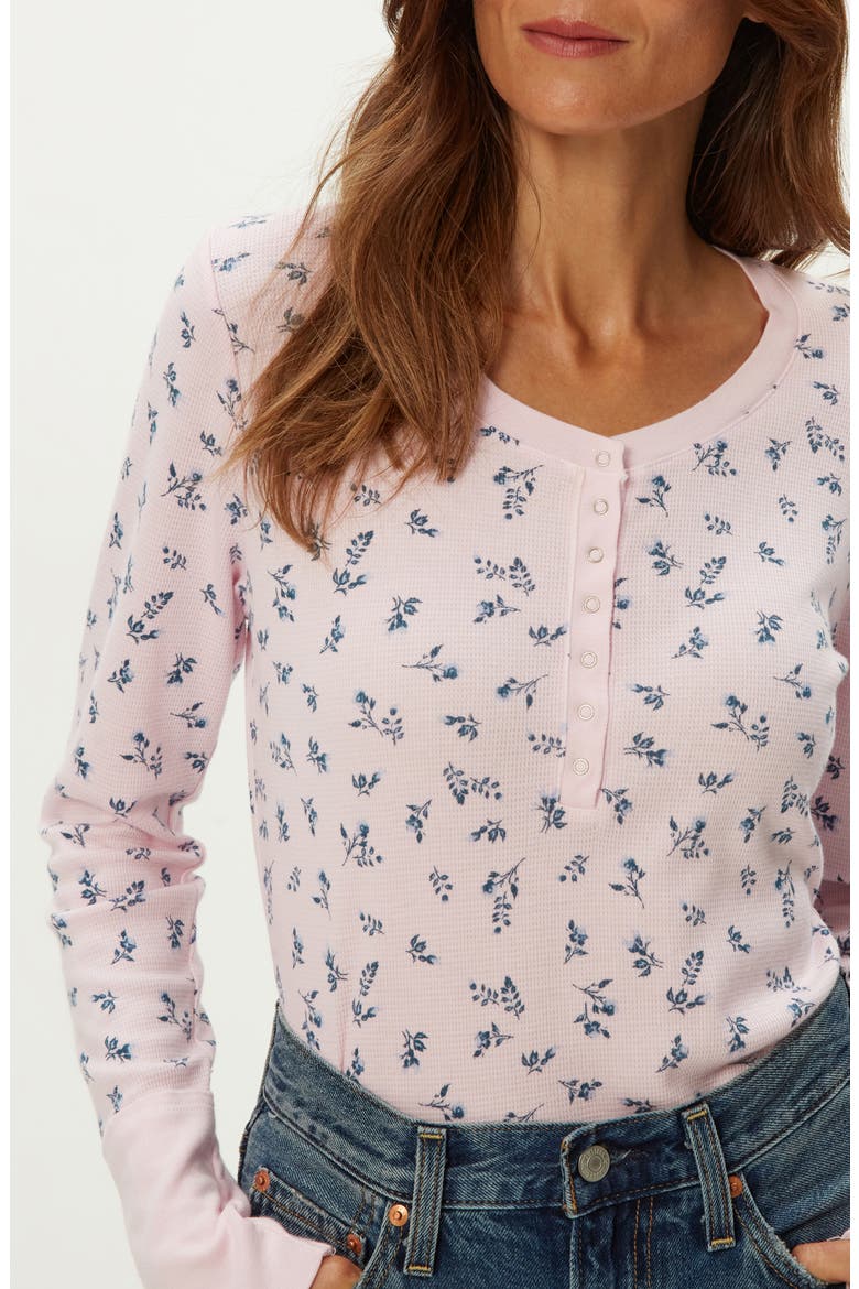 Regan Floral Waffle Knit Henley, Alternate, color, ROSEWATER