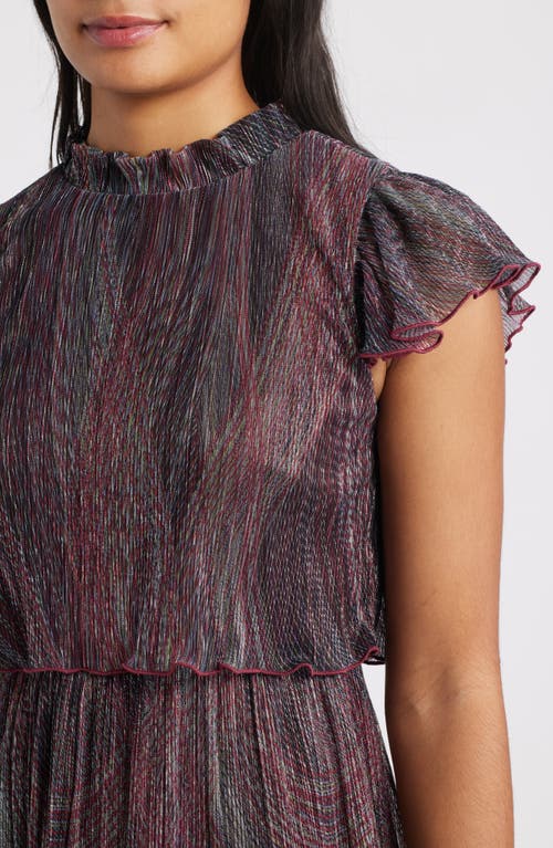 Vince Camuto Metallic Crinkle Tiered Dress In Multi