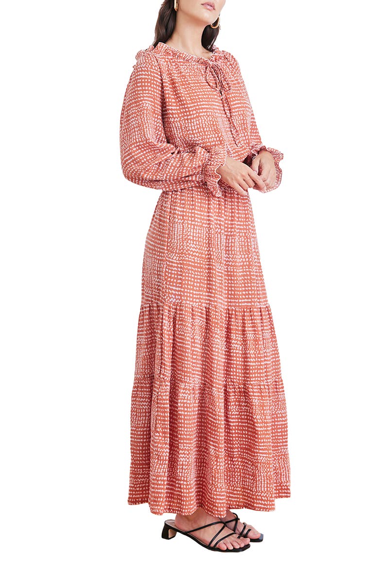 Tiered Esme Dress, Alternate, color, Saffron Dot