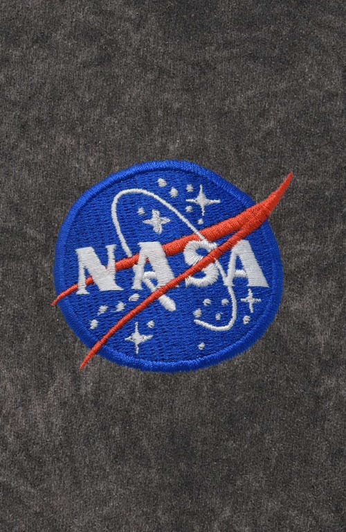 Dalix Nasa Mineral Wash Hoodie Nasa Embroidered Fleece Hoodie Mineral Wash Long Sleeve Sweatshirt Me In Gray