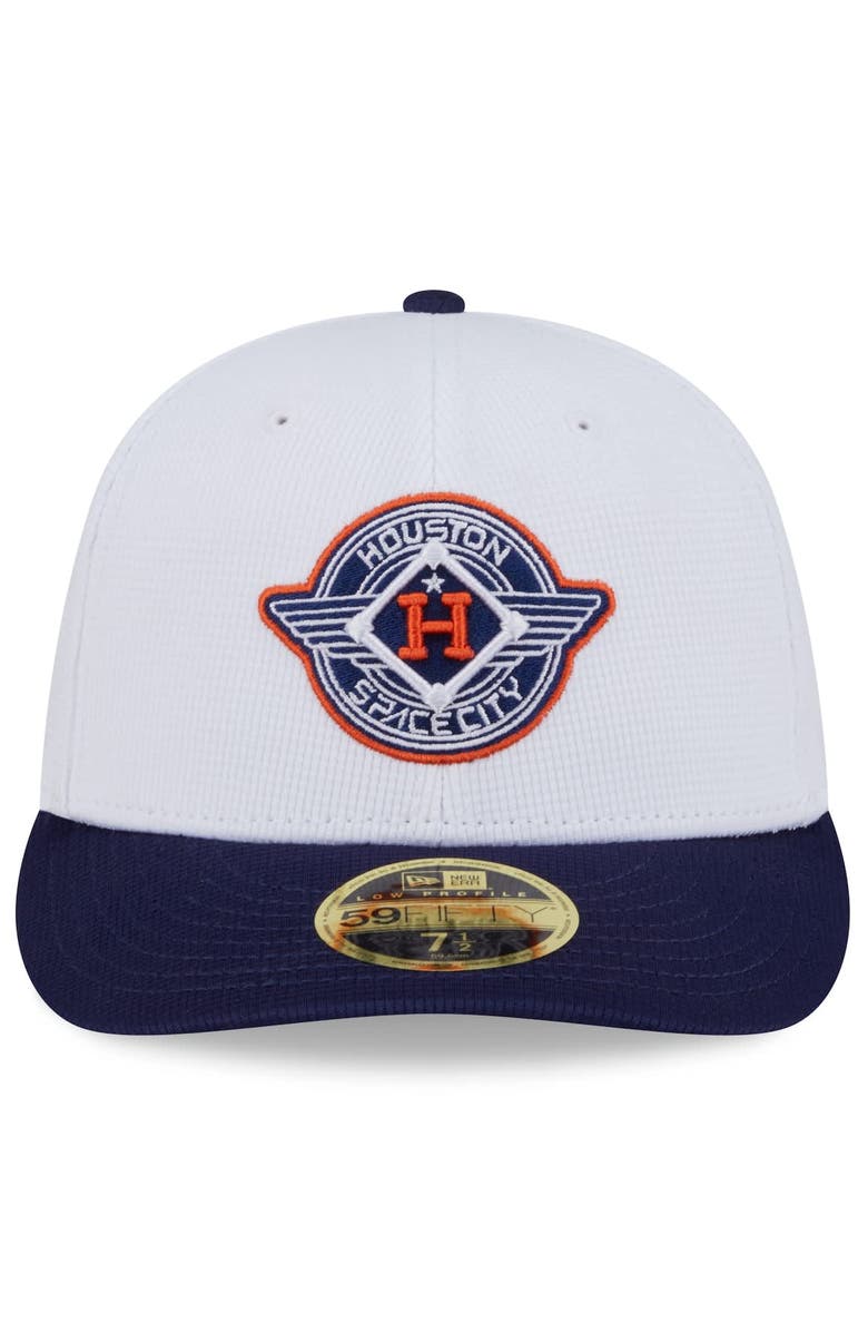 New Era Men's New Era White/Navy Houston Astros 2025 City Connect Batting Practice Low Profile 59FIFTY Fitted Hat, Alternate, color, White