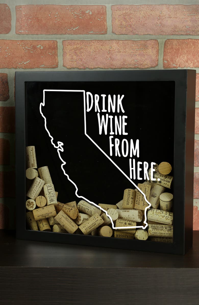BeerCapTrap Drink Wine from Here State Shadow Box, Alternate, color,