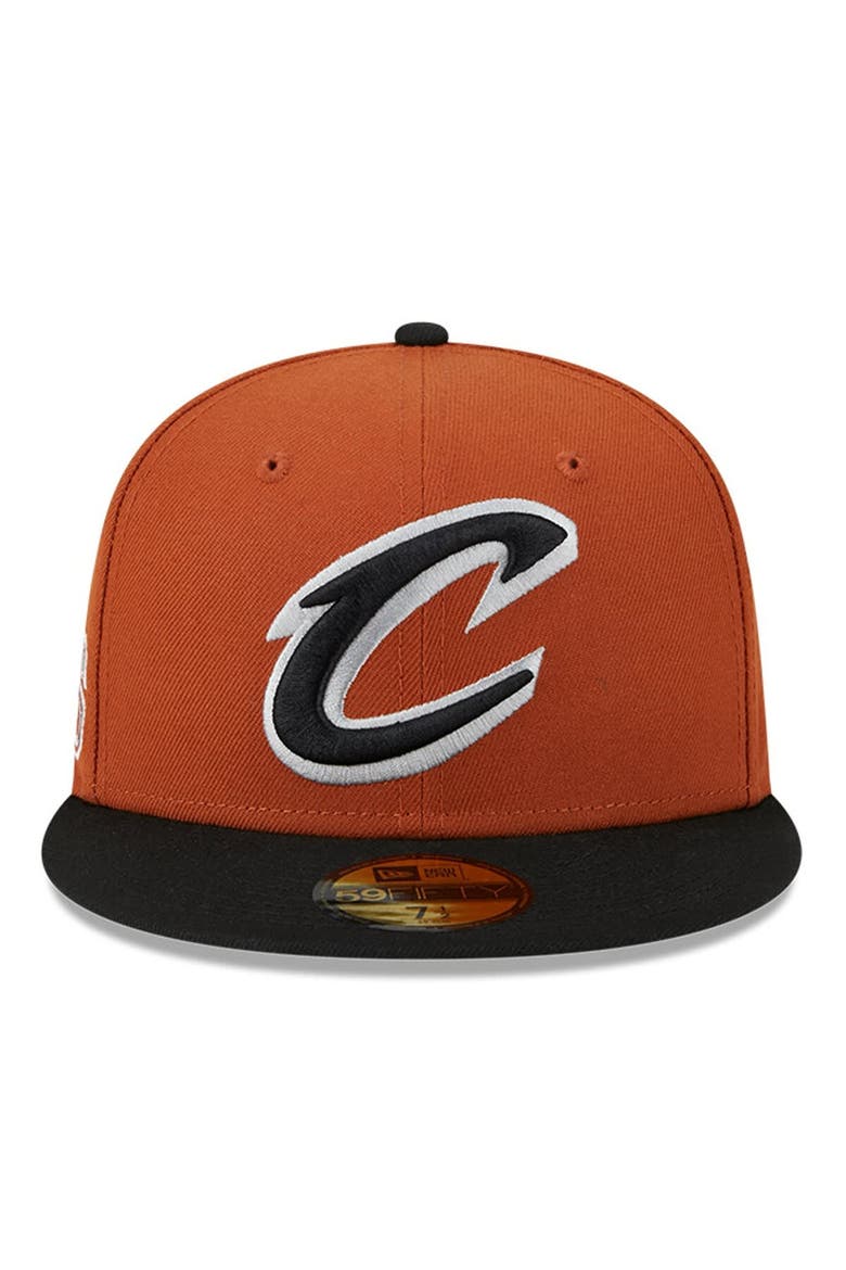 Men's New Era Rust/Black Cleveland Cavaliers Two-Tone 59FIFTY Fitted Hat, Alternate, color, Burnt Orange