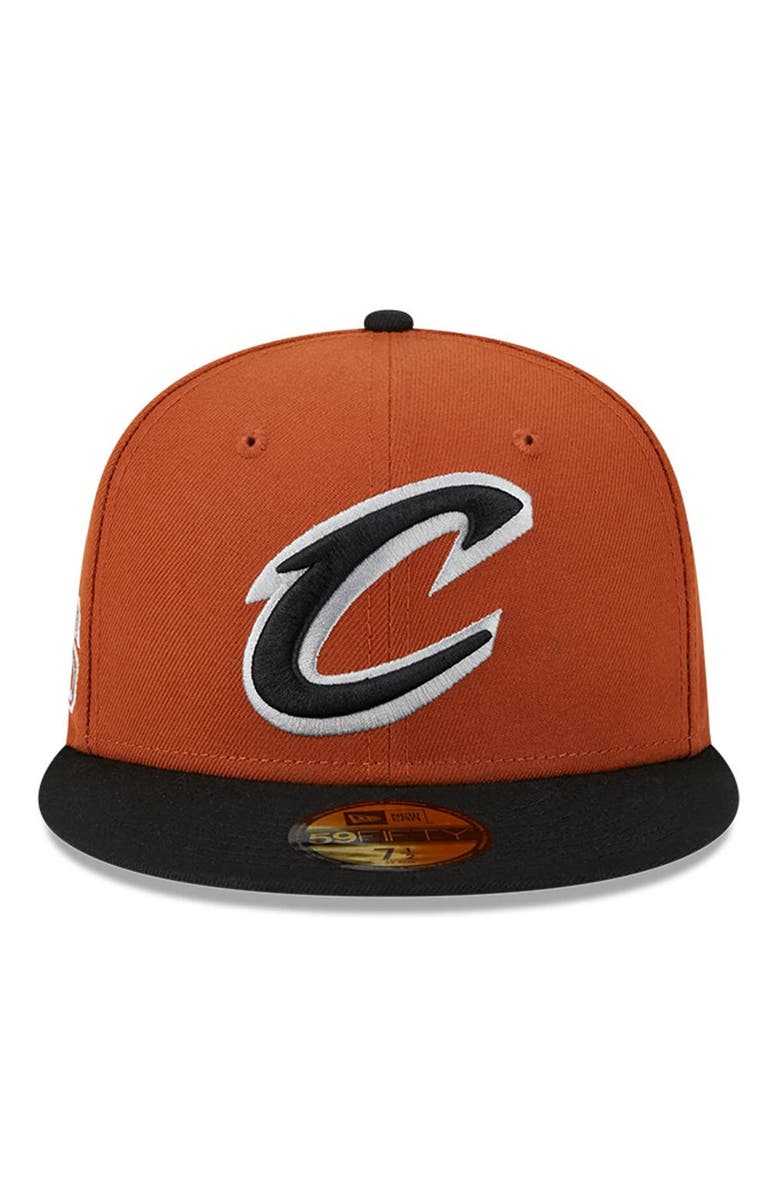 New Era Men's New Era Rust/Black Cleveland Cavaliers Two-Tone 59FIFTY Fitted Hat, Alternate, color,