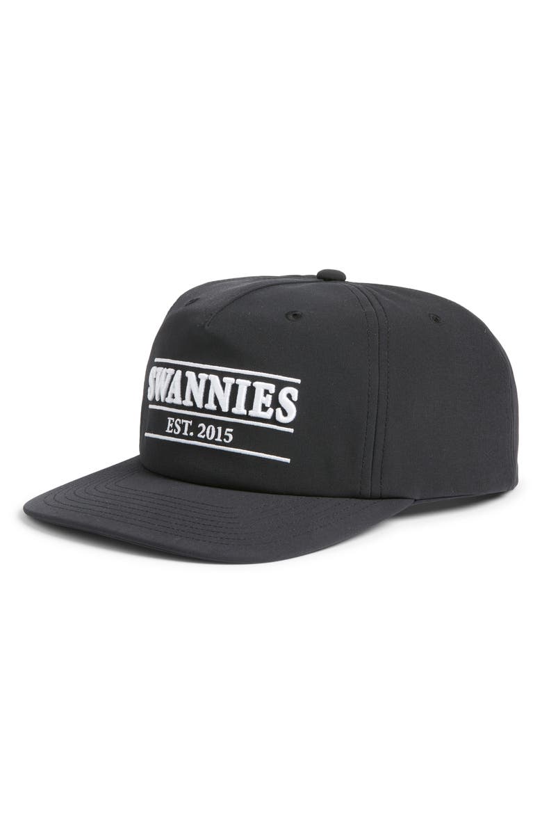 Swannies Charlie Cotton Baseball Cap, Main, color, Black