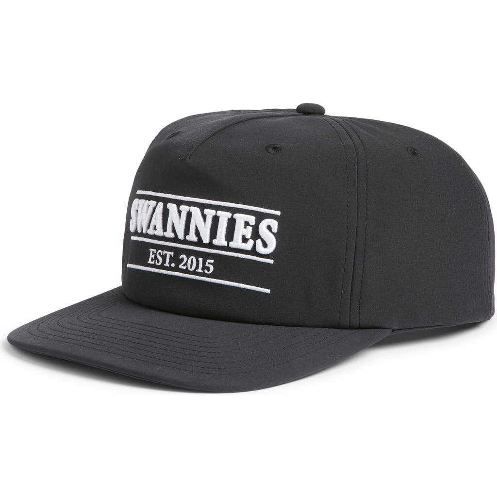 Swannies Charlie Cotton Baseball Cap In Black
