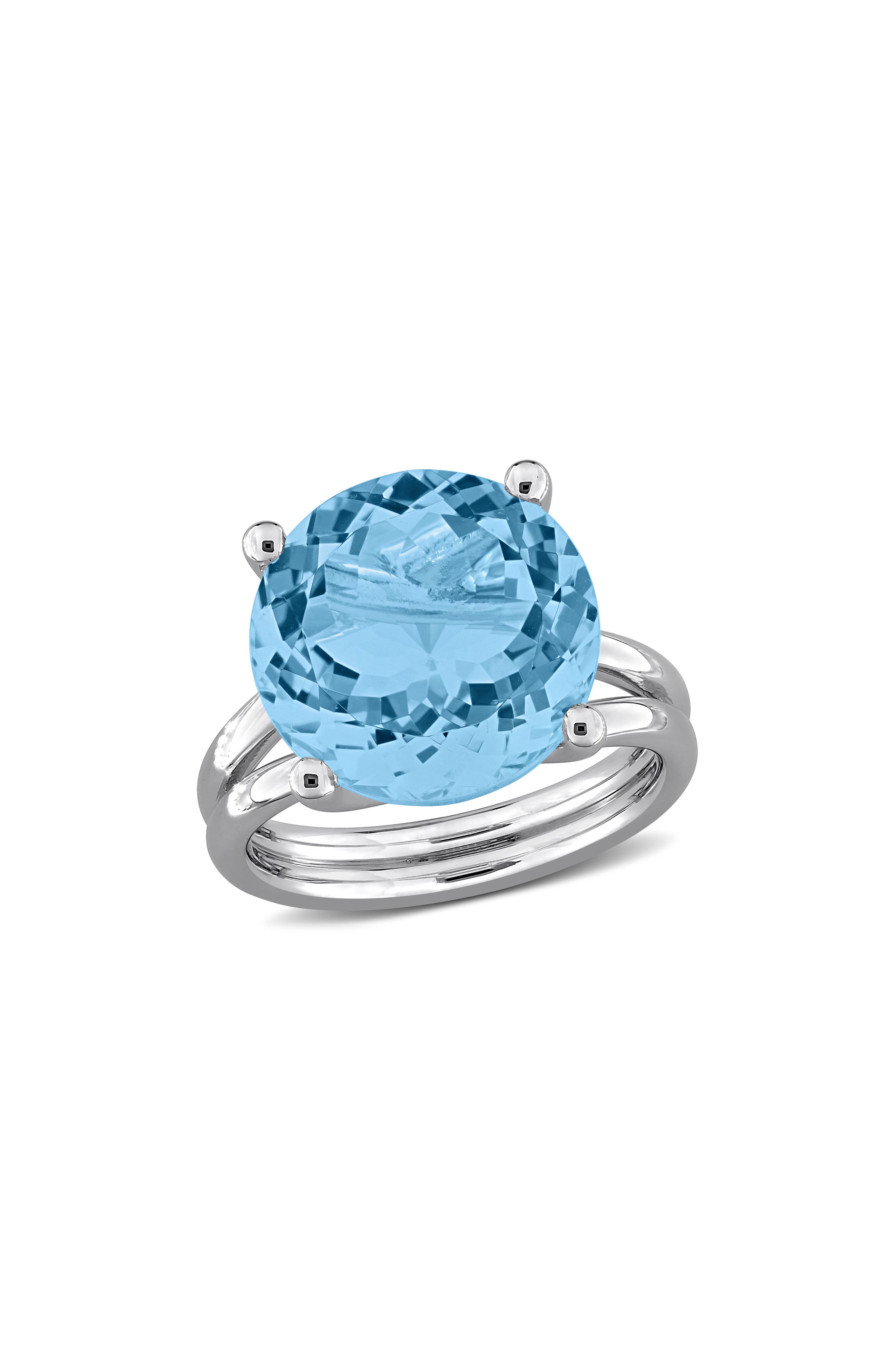 DELMAR Sky Blue Topaz Solitaire Ring