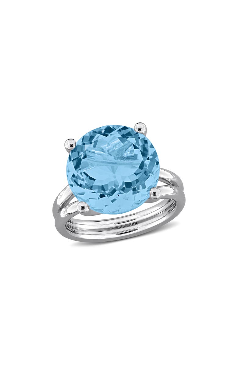 DELMAR Sky Blue Topaz Solitaire Ring, Main, color, Blue