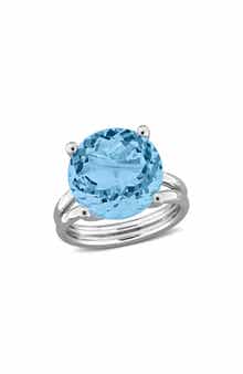 DELMAR Sky Blue Topaz Solitaire Ring