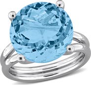 DELMAR Sky Blue Topaz Solitaire Ring