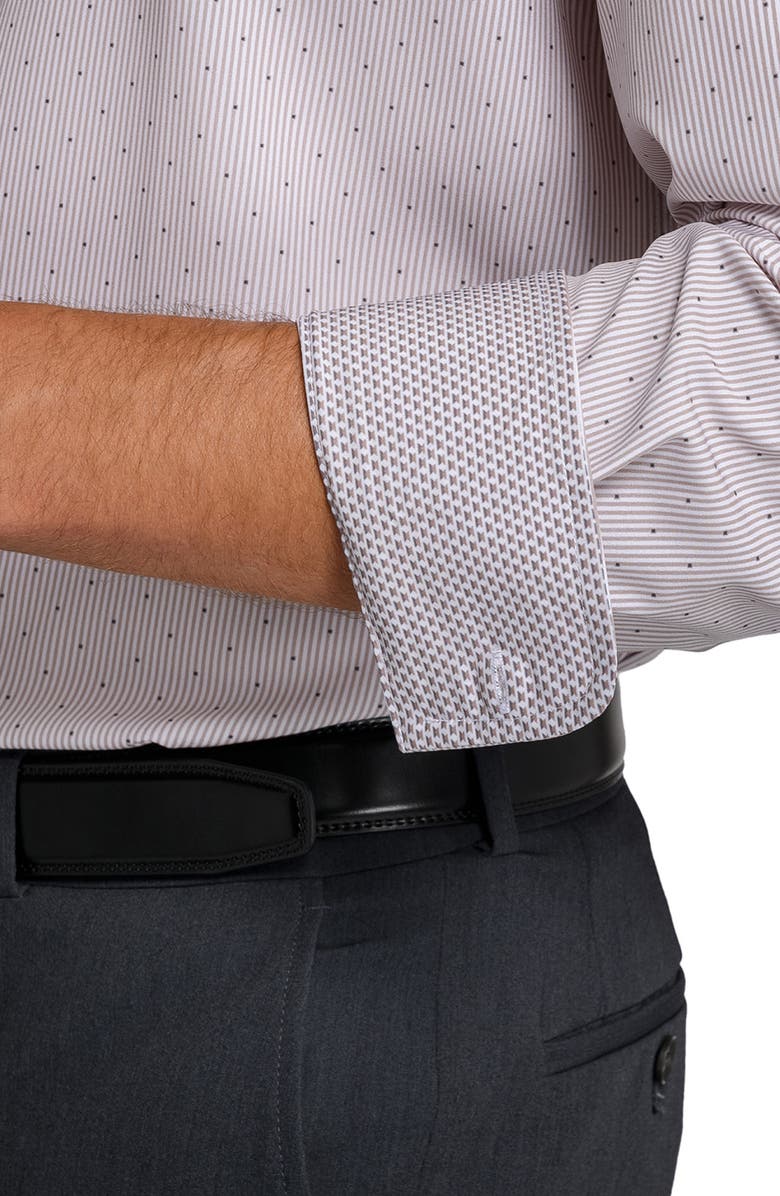 W.R.K Slim Fit Stripe Dot Performance Dress Shirt, Alternate, color, Khaki