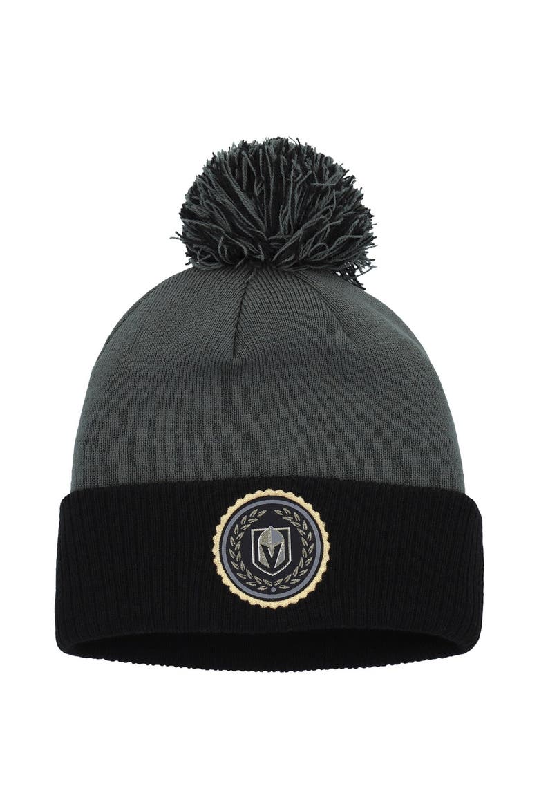 Women's adidas Gray Vegas Golden Knights Laurel Cuffed Knit Hat with Pom, Main, color, Gray