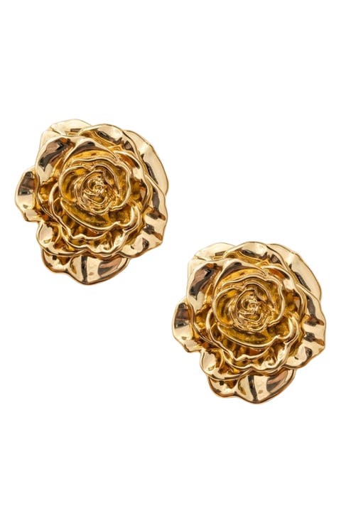 Rose Statement Stud Earrings