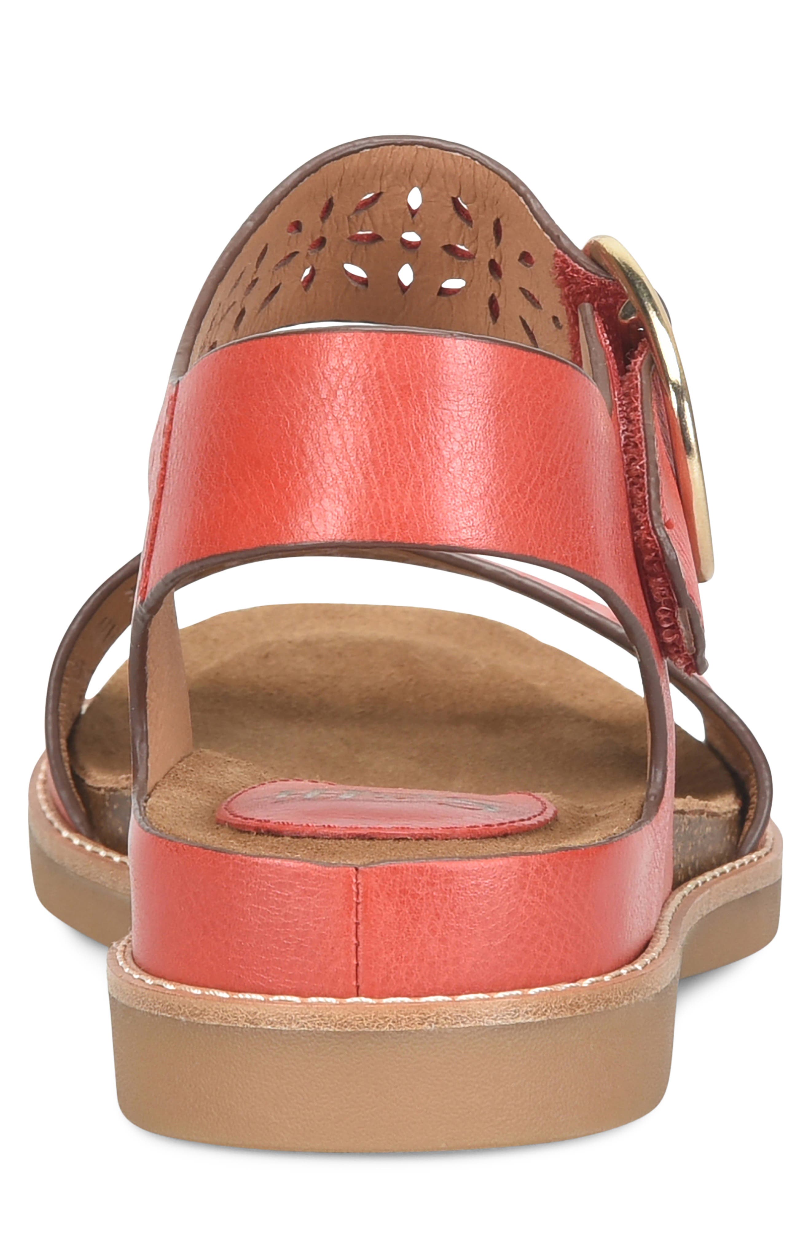Bali III Ankle Strap Wedge Sandal, Alternate, color, RED CORAL