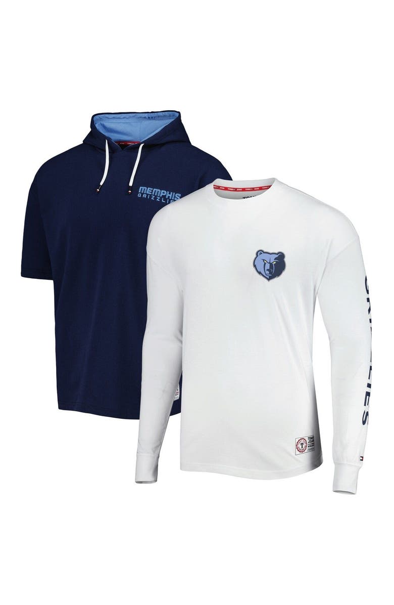 TOMMY JEANS Men's Tommy Jeans Navy/White Memphis Grizzlies Matthew 2-In-1 T-Shirt & Hoodie Combo Set, Main, color, Navy