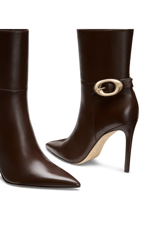 Stuart Weitzman Stuart Power Buckle Bootie In Brown