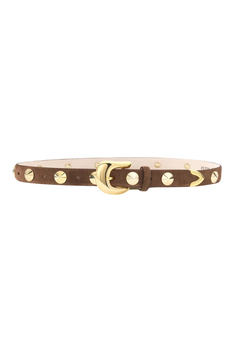 Studded Belt, Main, color, CHOCOLATE AND GOLD