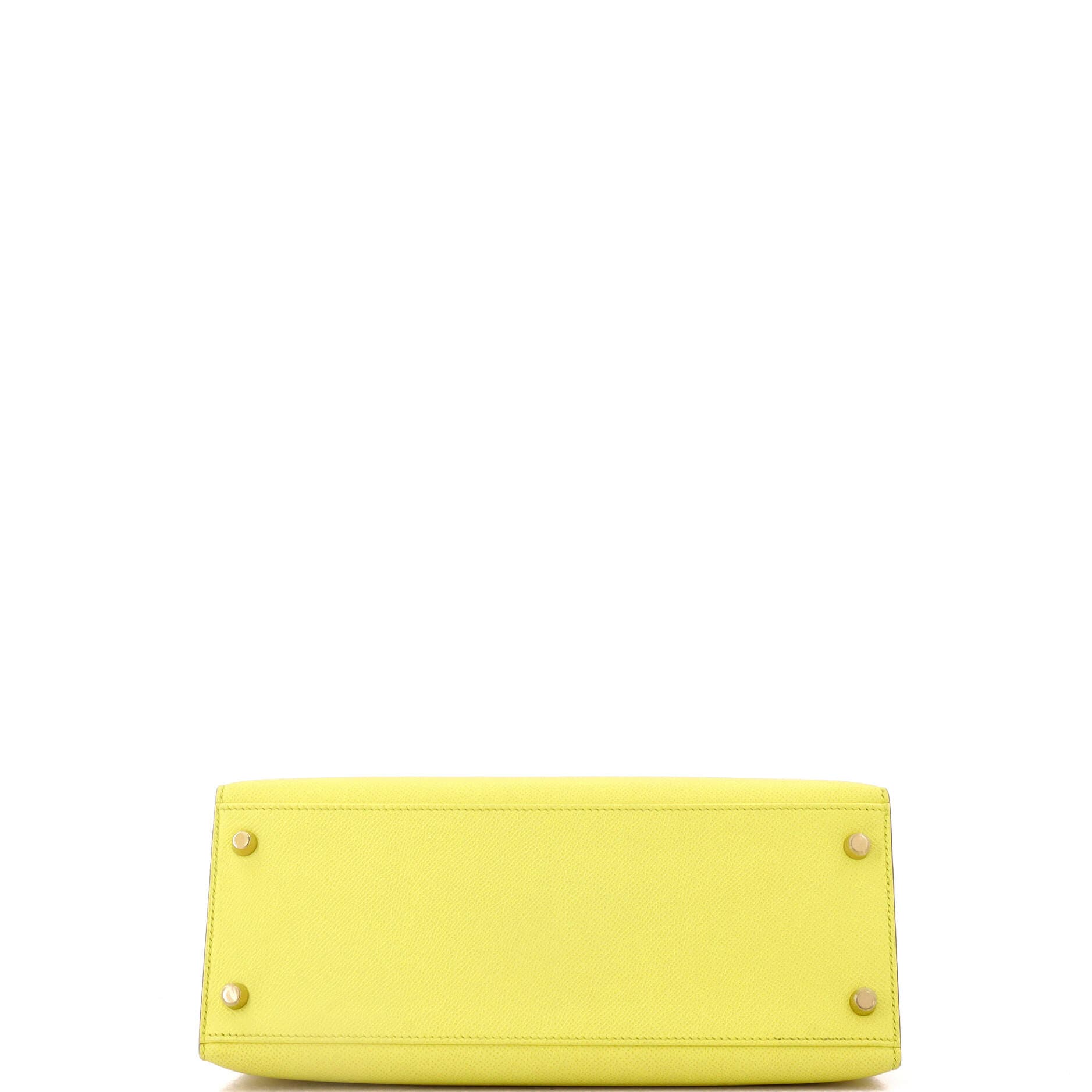 Pre-Owned Hermes Kelly Handbag Yellow Epsom with Gold Hardware 28, Alternate, color, 