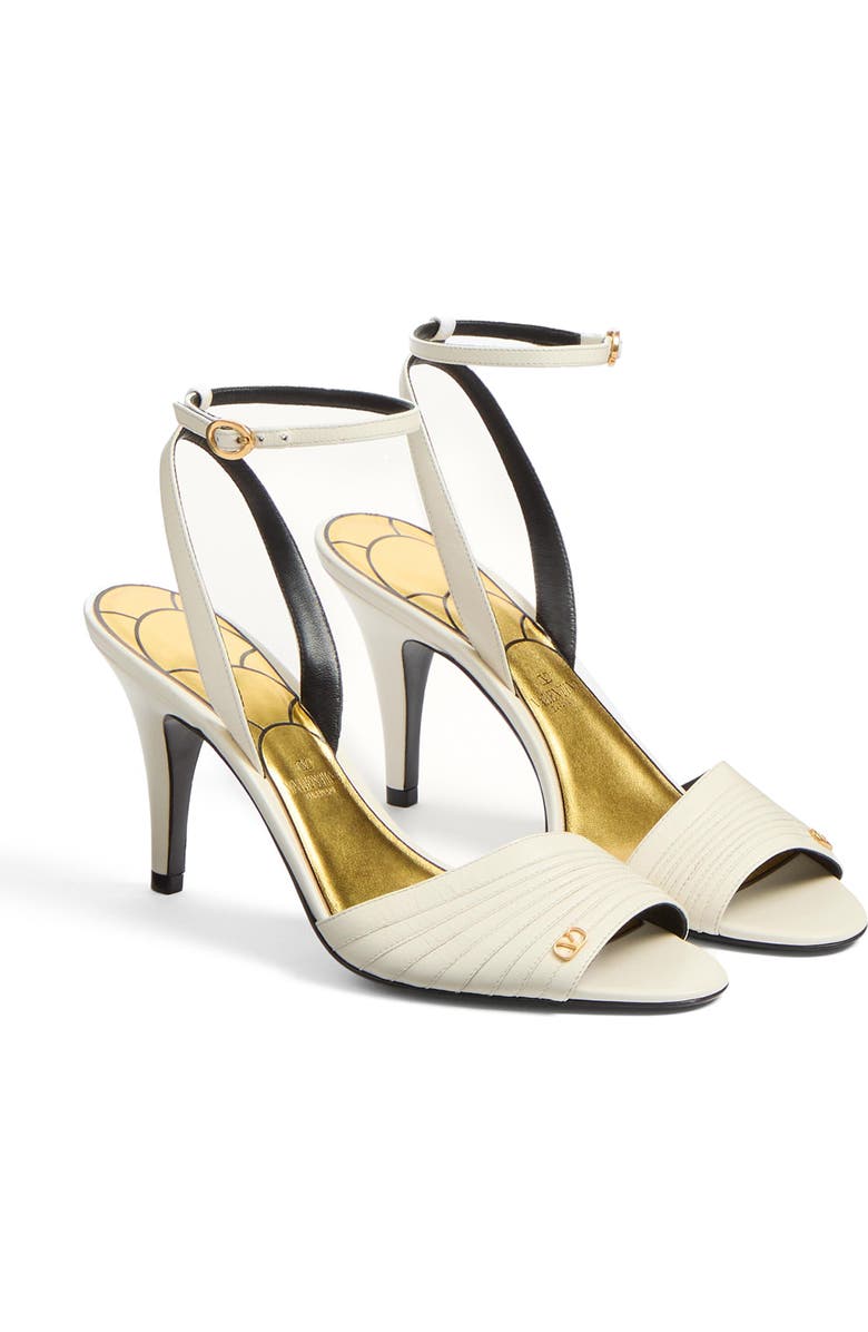 Valentino Garavani Ladycrush Ankle Strap Sandal, Main, color, Ivory
