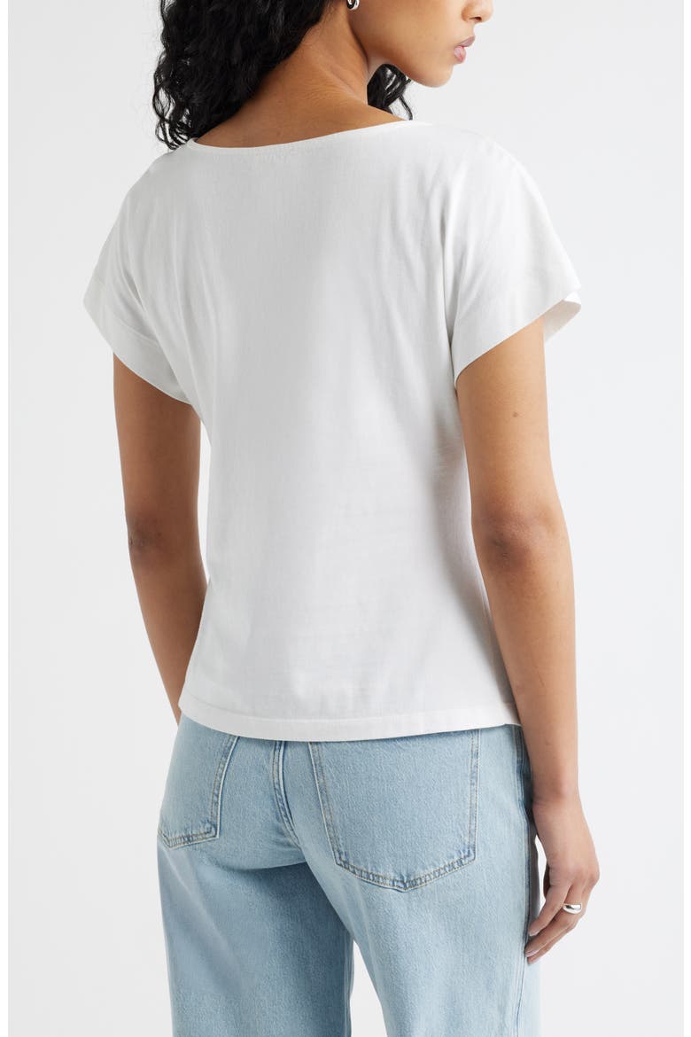 Asymmetric Cotton T-Shirt, Alternate, color, WHITE