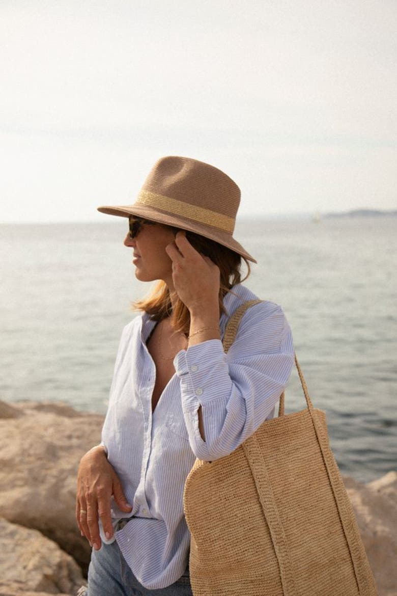Portofino Straw Hat Gold, Alternate, color, Gold