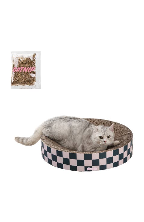 Nelson 20.13" Modern Cardboard Round Bowl Cat Scratcher with Catnip