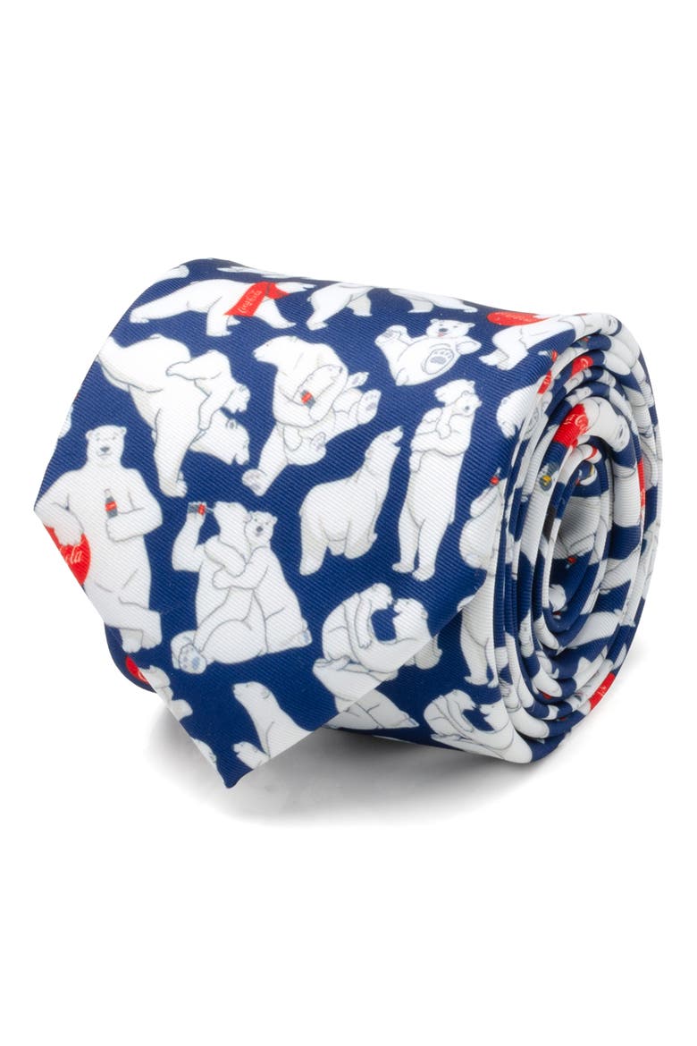 Coca-Cola® Polar Bear Navy Blue Tie, Alternate, color, NAVY