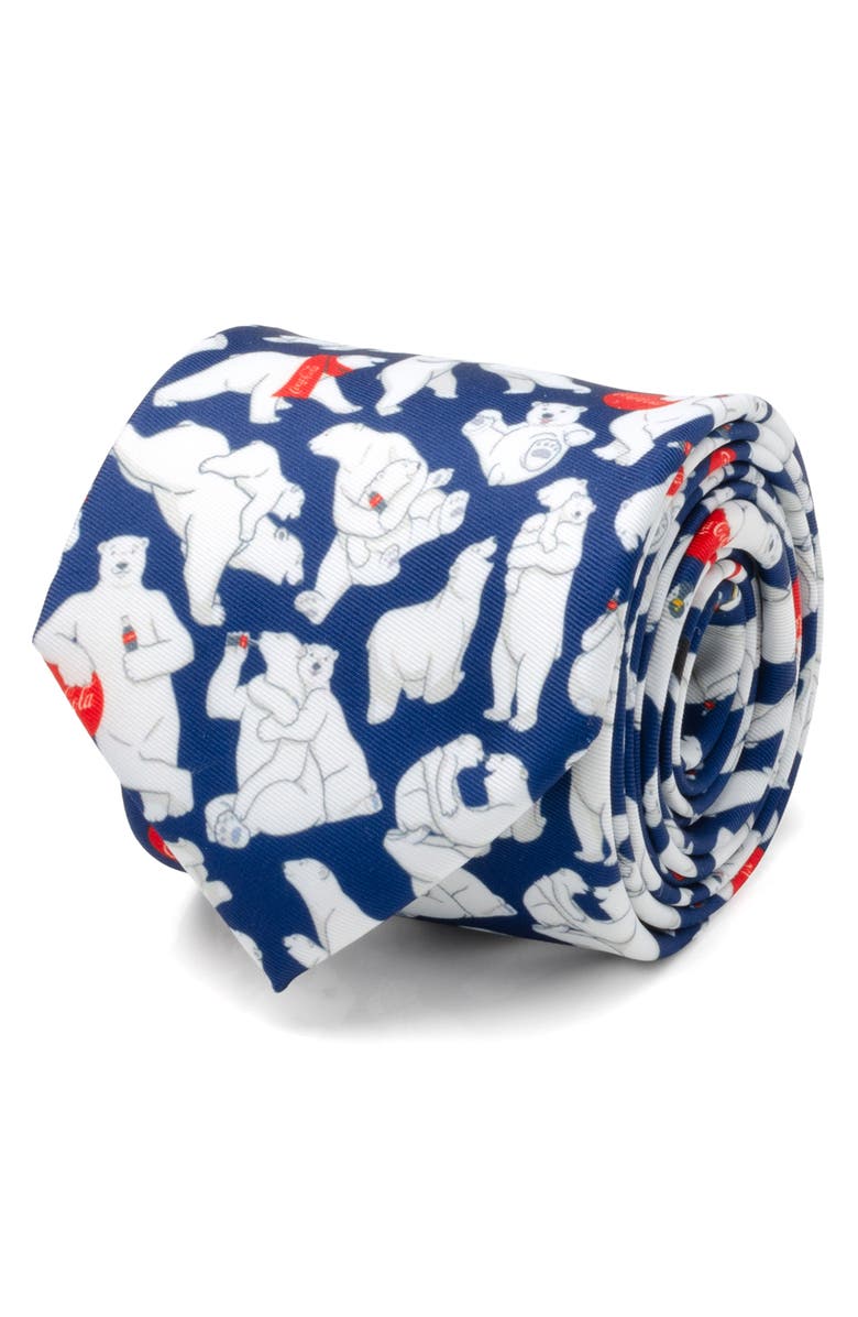 Cufflinks, Inc. Coca-Cola<sup>®</sup> Polar Bear Navy Blue Tie, Alternate, color, Navy