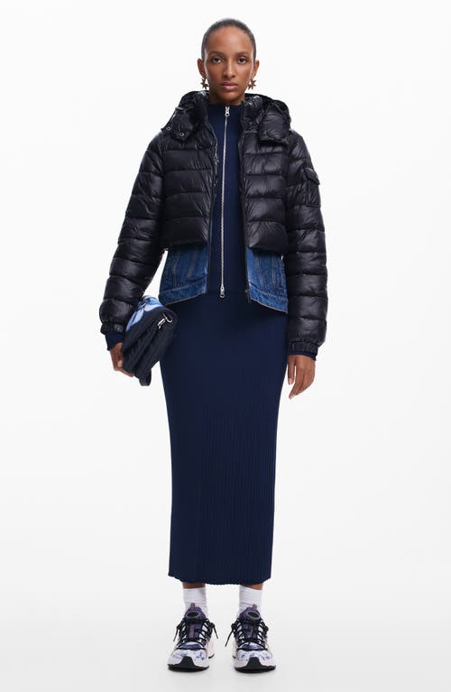 Desigual Mich Layered Puffer Coat In Black