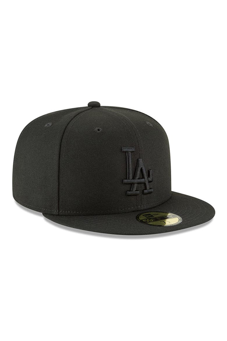 Men's New Era Black Los Angeles Dodgers Secondary Logo Basic 59FIFTY Fitted Hat, Alternate, color, BLACK