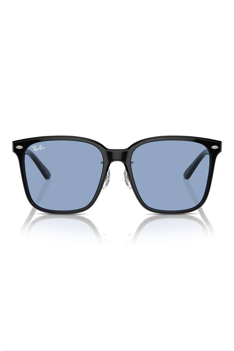 Slim Square 57mm Sunglasses, Main, color, BLACK