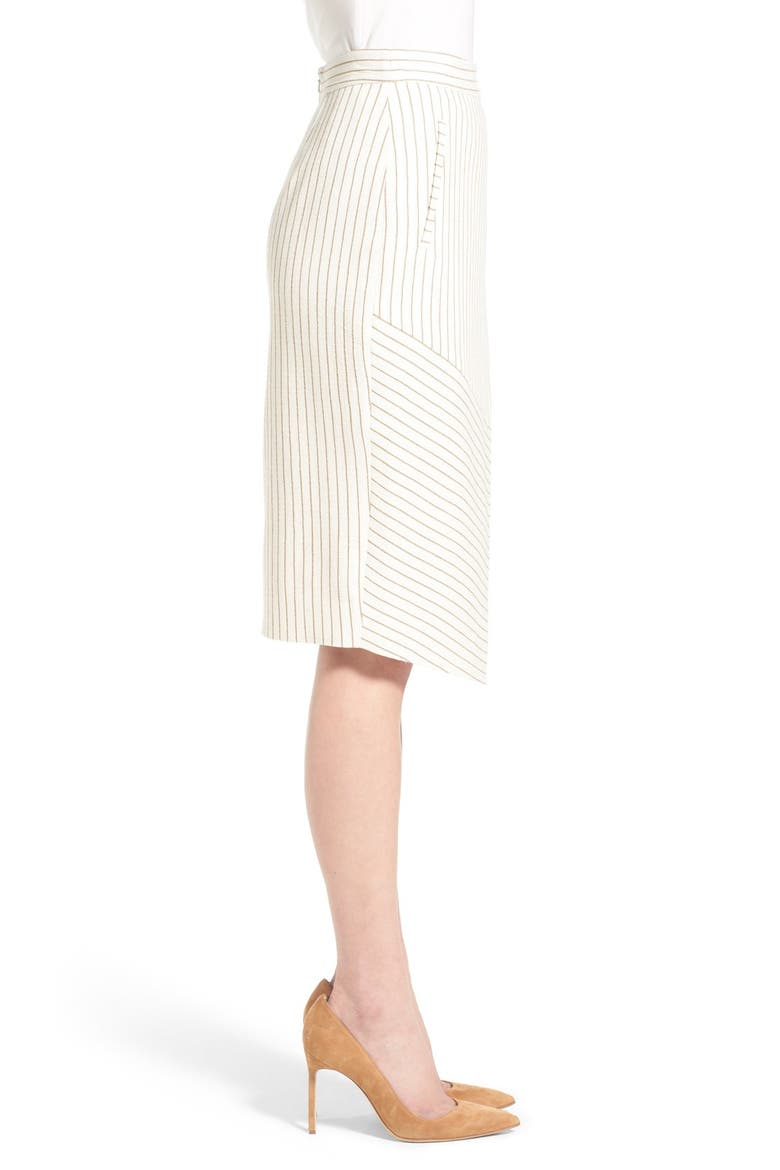 Stripe Pencil Skirt, Alternate, color, RUST GINGER- BROWN STRIPE