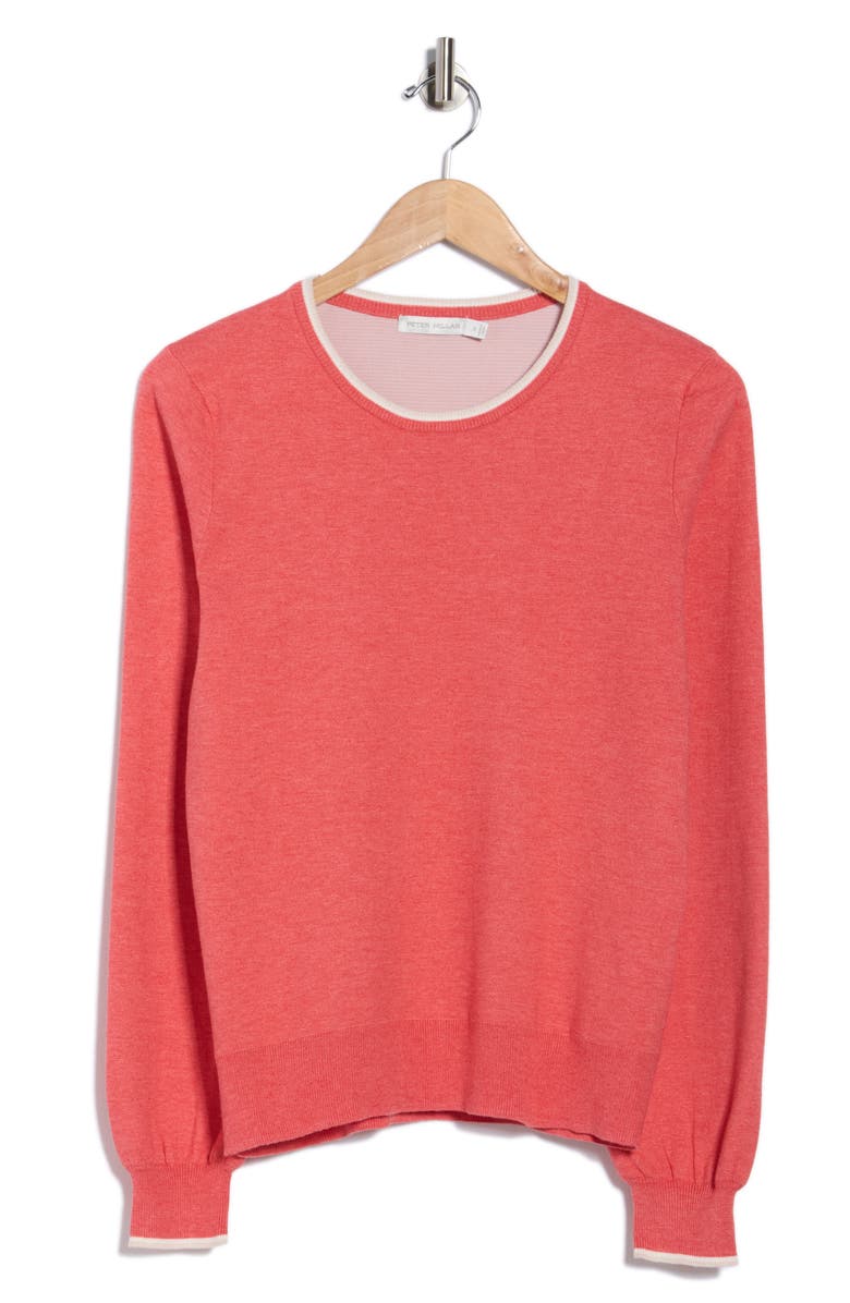Peter Millar Coolspun Lite Crewneck Sweater, Alternate, color, Coral Reef