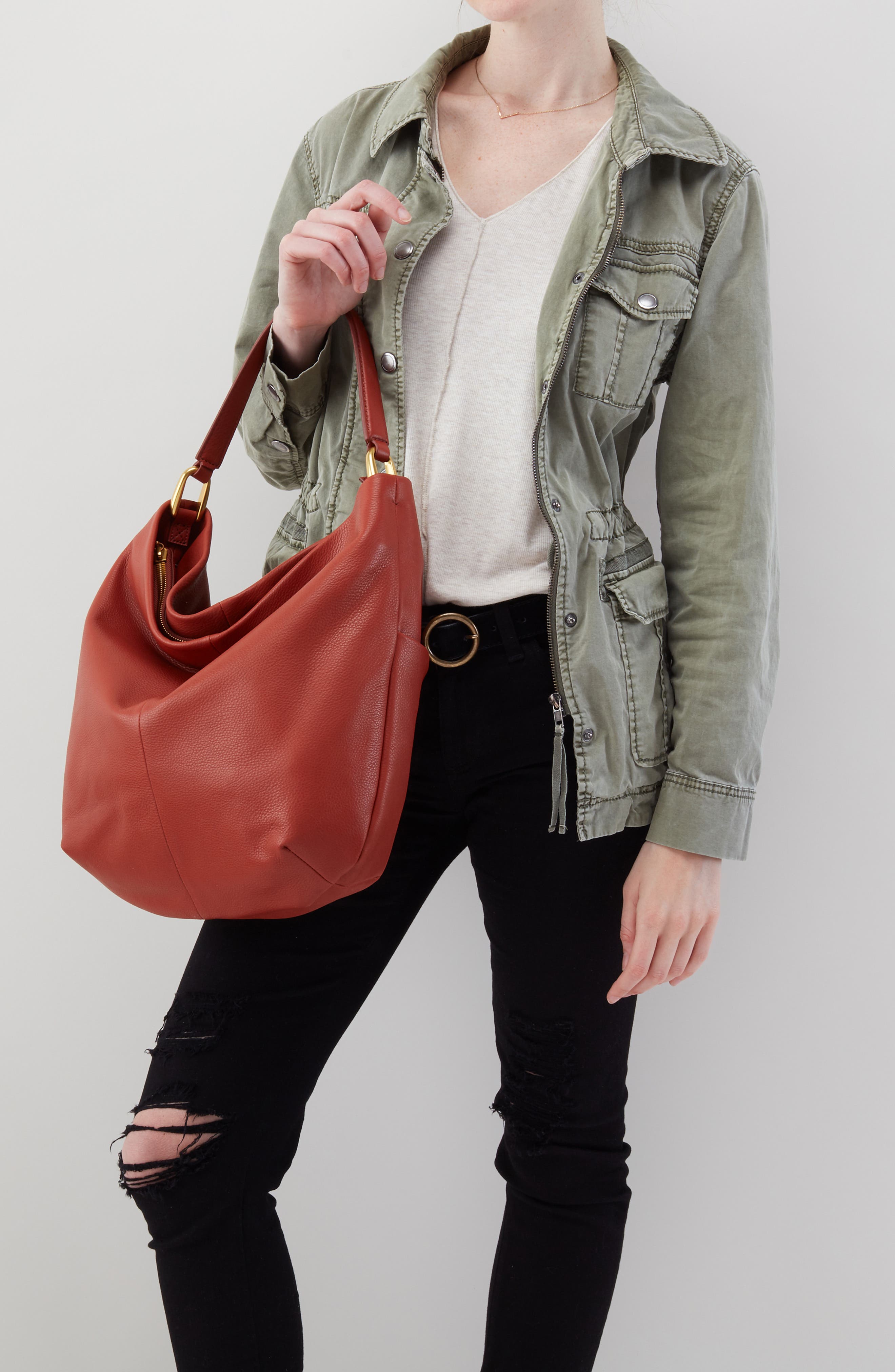 HOBO Meridian Leather Hobo, Alternate, color, 