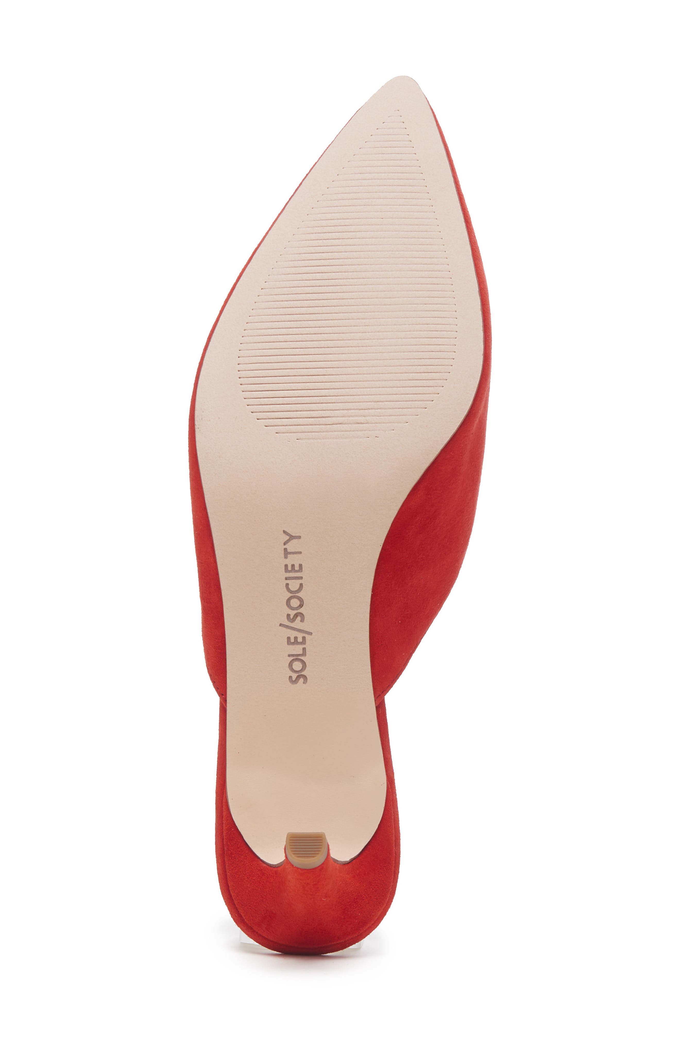 Maleah Pointy Toe Mule, Alternate, color, BRIGHT RED SUEDE