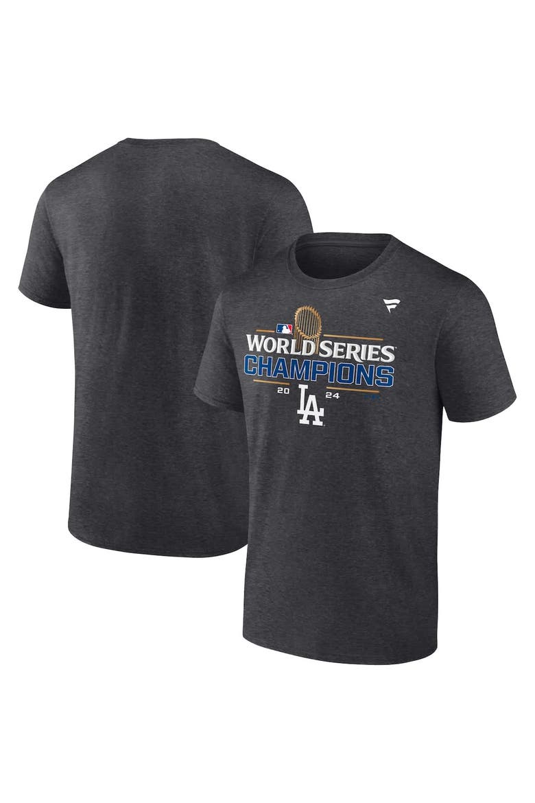 Men's Fanatics Heather Charcoal Los Angeles Dodgers 2024 World Series Champions  Extended Sizes Locker Room T-Shirt, Alternate, color, Heather Charcoal