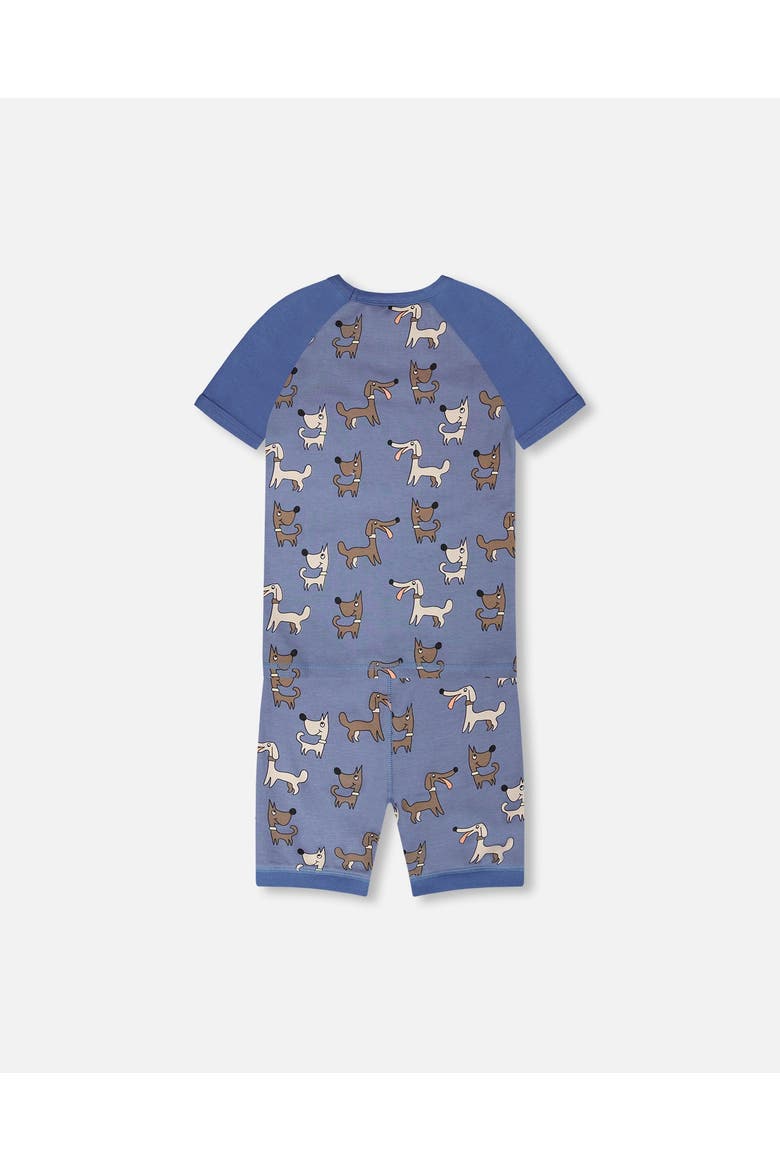 Organic Cotton Dog Print Two-Piece Pyjama Set, Alternate, color, Blue Printed Dogs