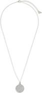 Sterling Forever Pavé Cubic Zirconia Circle Pendant Necklace