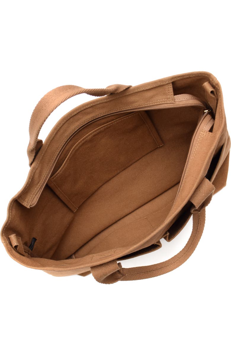 New Amsterdam Leatherworks Ayla Canvas Tote Bag, Alternate, color, Khaki