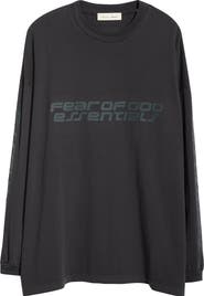 Fear of God Essentials '90s Logo Long Sleeve Cotton Graphic T-Shirt