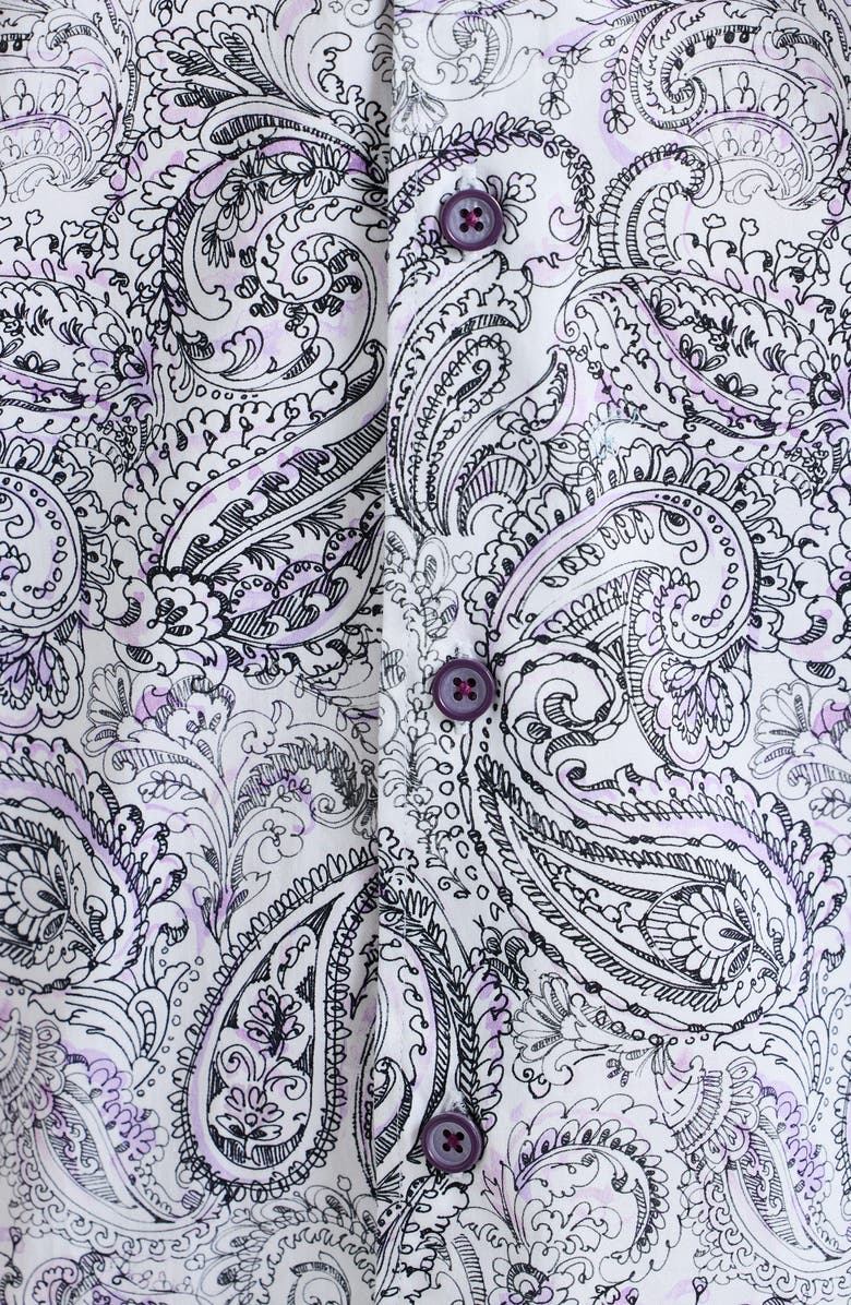 Robert Graham Ibiza Paisley Stretch Button-Up Shirt, Alternate, color, Purple