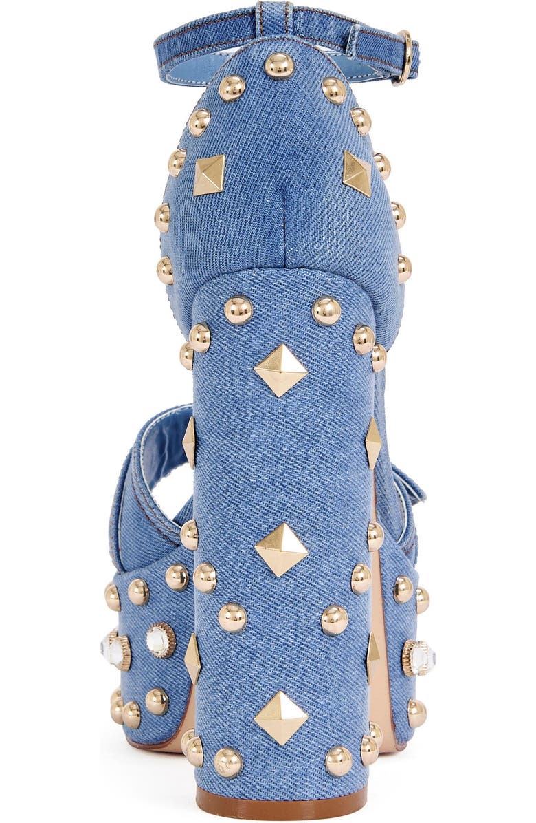 AZALEA WANG Evgenia Block Sandal, Alternate, color, Denim